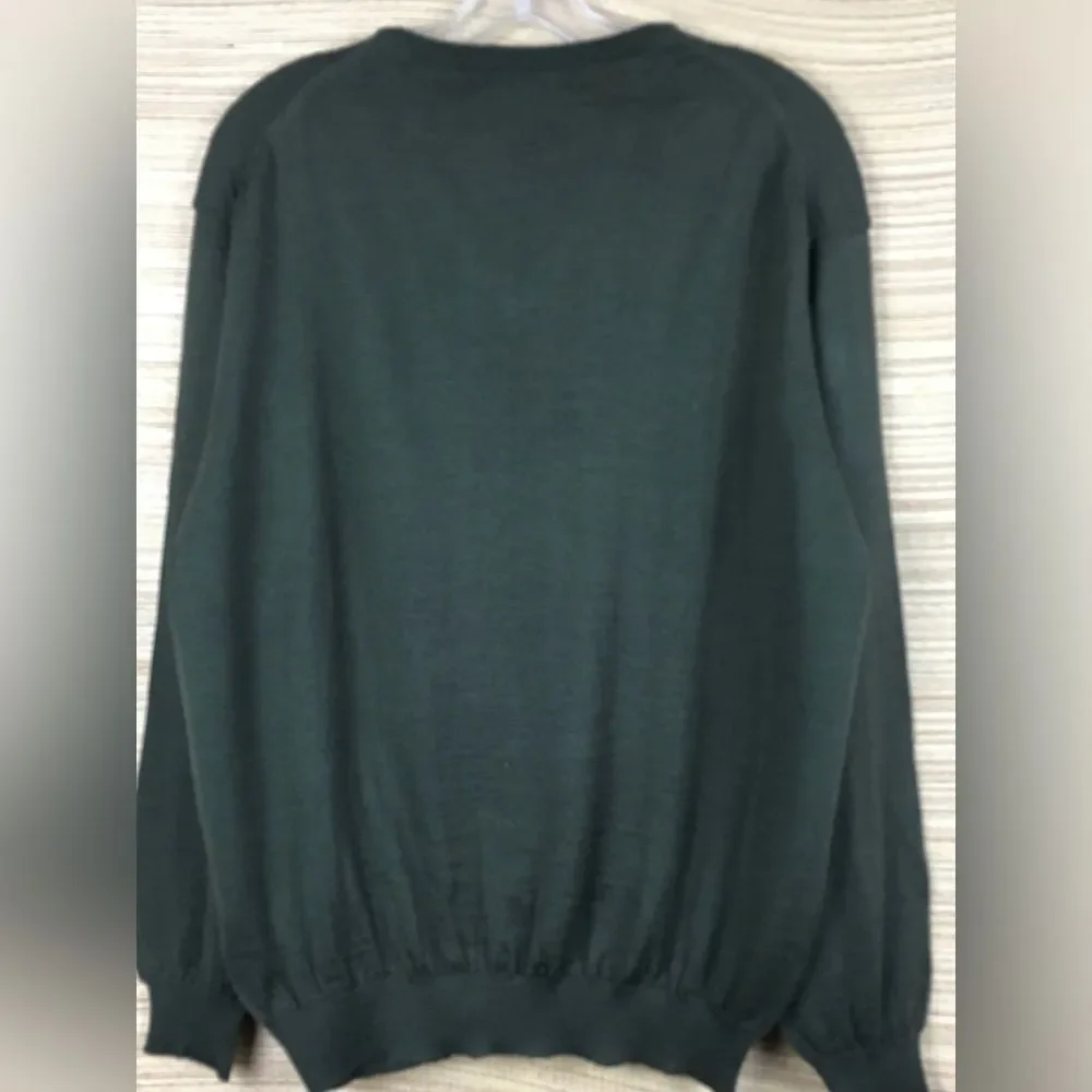 PORTO CRUZ NWT Vtg Wool Blend V-Neck  Sweater Pullover In Military Green Sz L/G